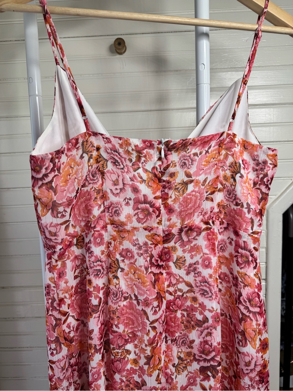 Lulu’s Always Enchanting pink floral metallic high low dress - Picture 7 of 10